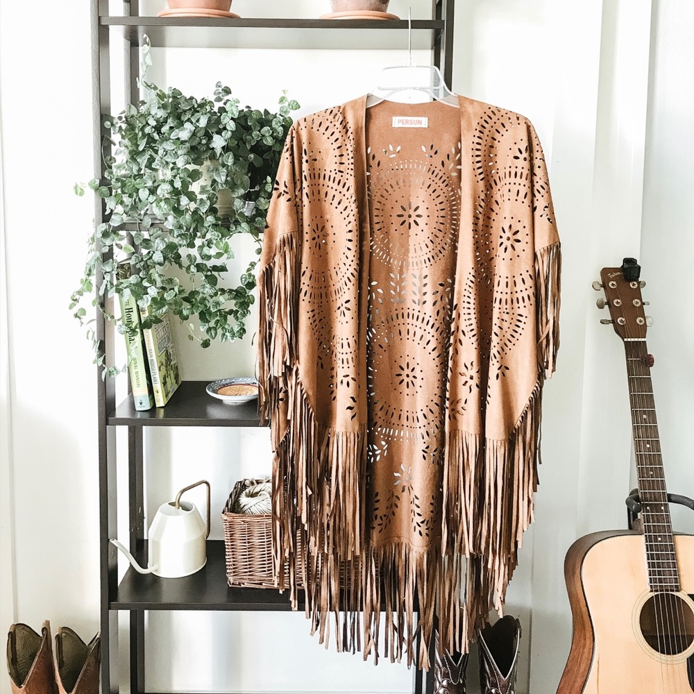 Suede Fringe Kimono